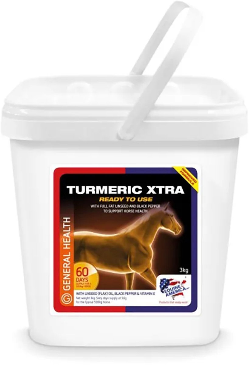 Equine America Turmeric Xtra 3kg Paardensupplement Transparant