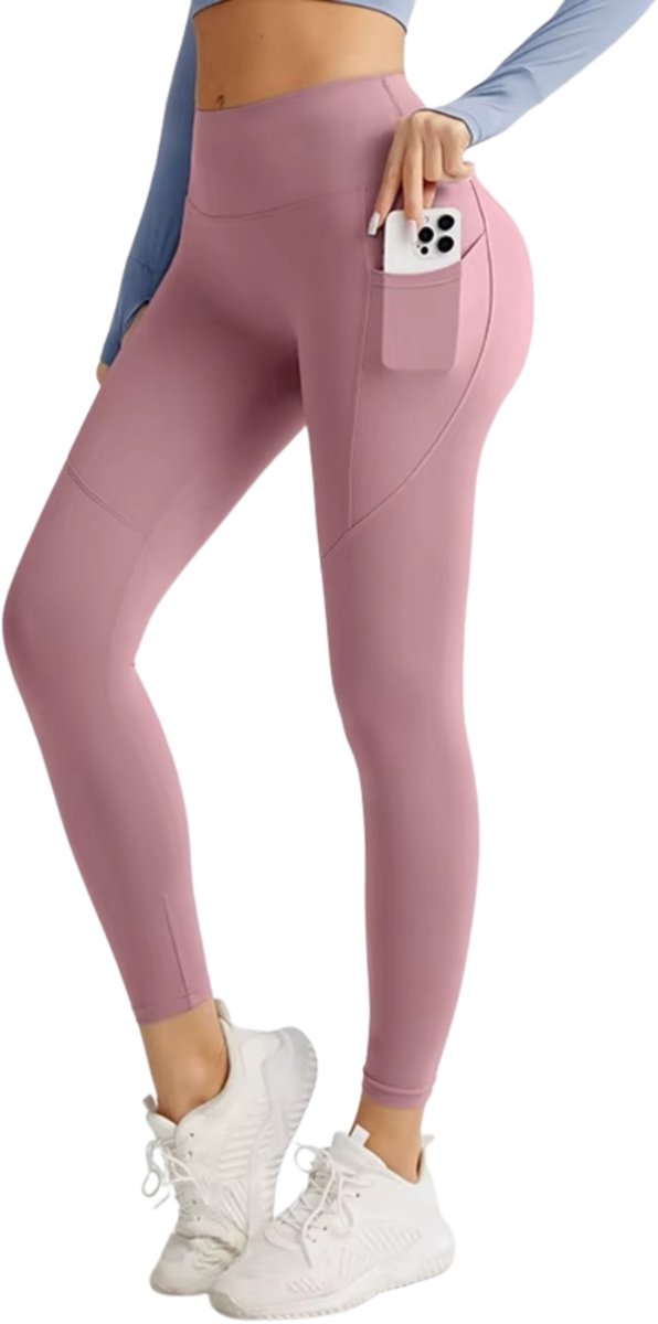 RAMBUX® Sportlegging Dames - Roze - Maat L - High Waist - Shape Legging