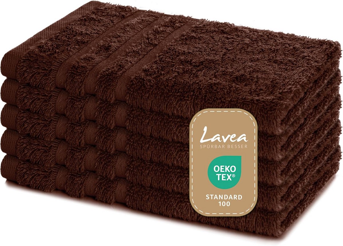 Set van 5 zachte en absorberende gastendoekjes 30 x 50 cm van 100% katoen