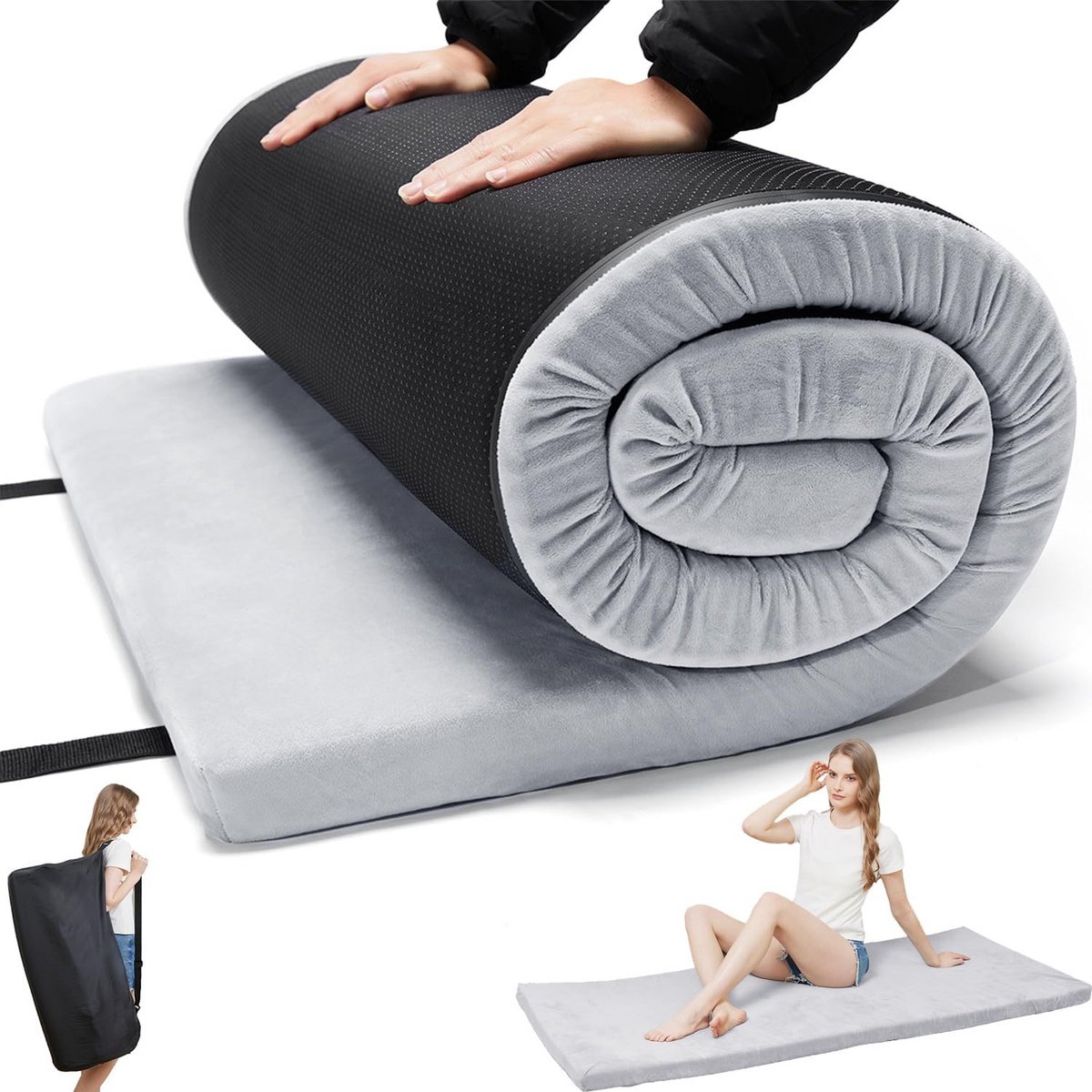 Comfortabele Draagbare Campingmatras - Waterdicht en Oprolbaar Slaapkussen voor Auto, Tent en Kinderbed