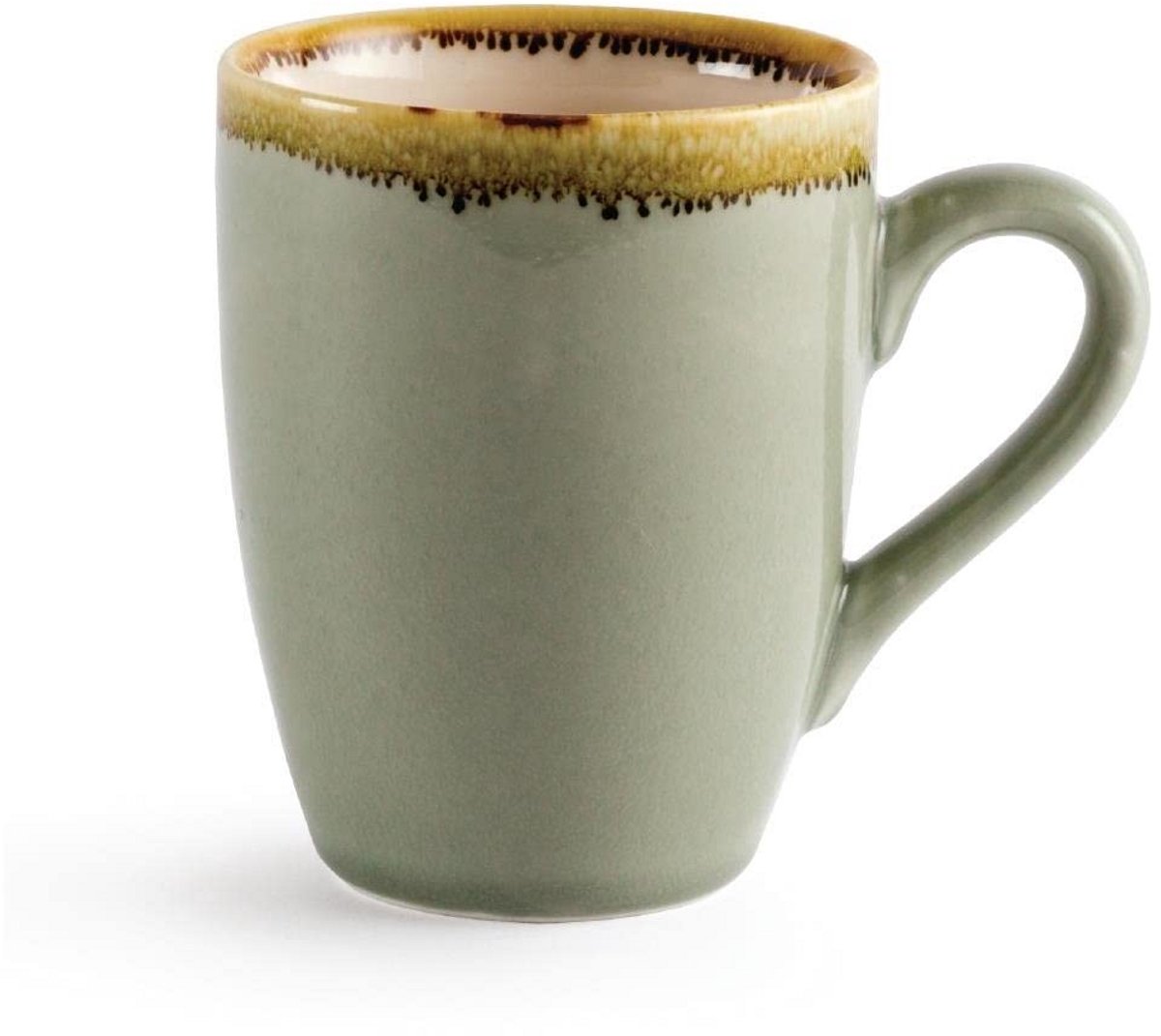 Porcelain Oven Mug 340ml Green (Set of 6)