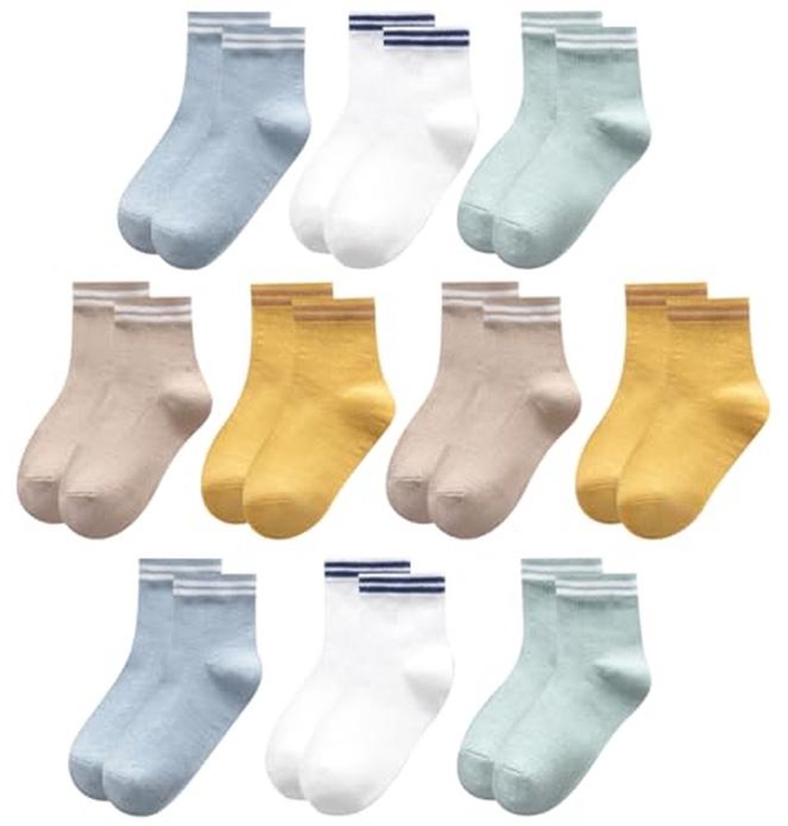 Ademende Babysokken voor Peuters - 10 Paar, Geschikt voor 1-3 Jaar, Kleurrijke en Comfortabele Sokken