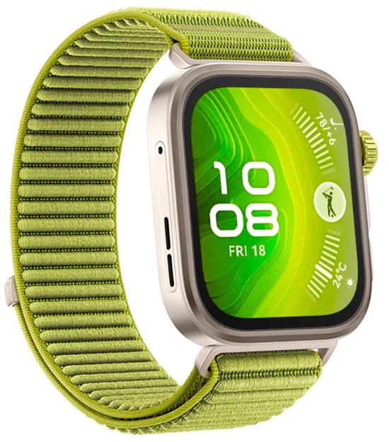 HUAWEI WATCH FIT 4 Pro - Groen geweven horlogeband | Ultra slank design | ECG Functie | Geavanceerde sportmodi | Tot 10 dagen batterijduur | Compatible met iOS & Android