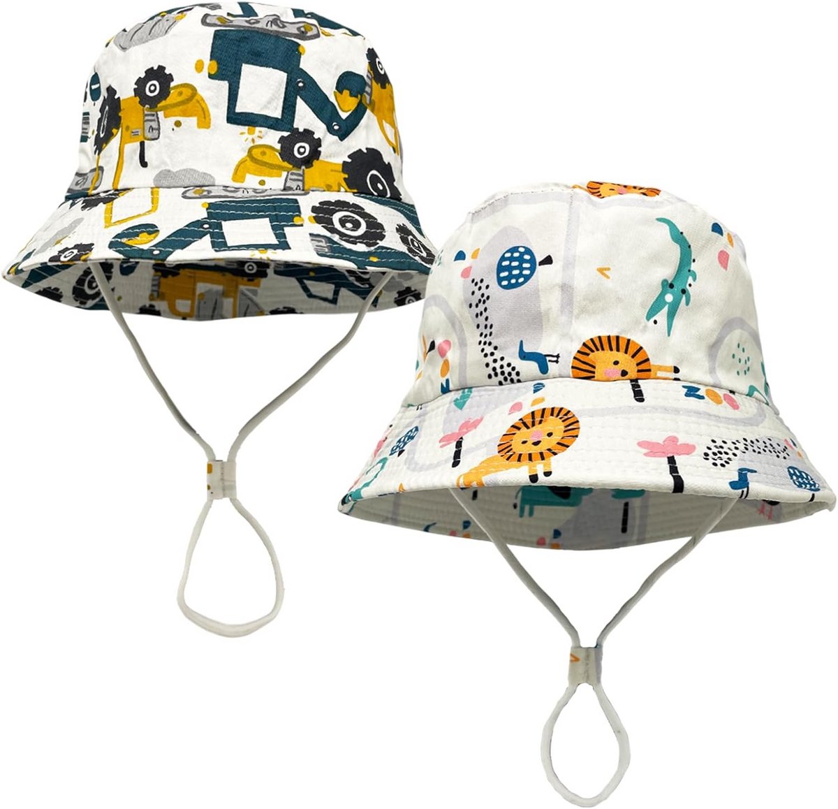 Zomerhoed voor Kinderen - 2 Stuks - UV-bescherming Baby Hoed - Buckethat voor Jongens en Meisjes - Perfect voor Strand en Buitenactiviteiten