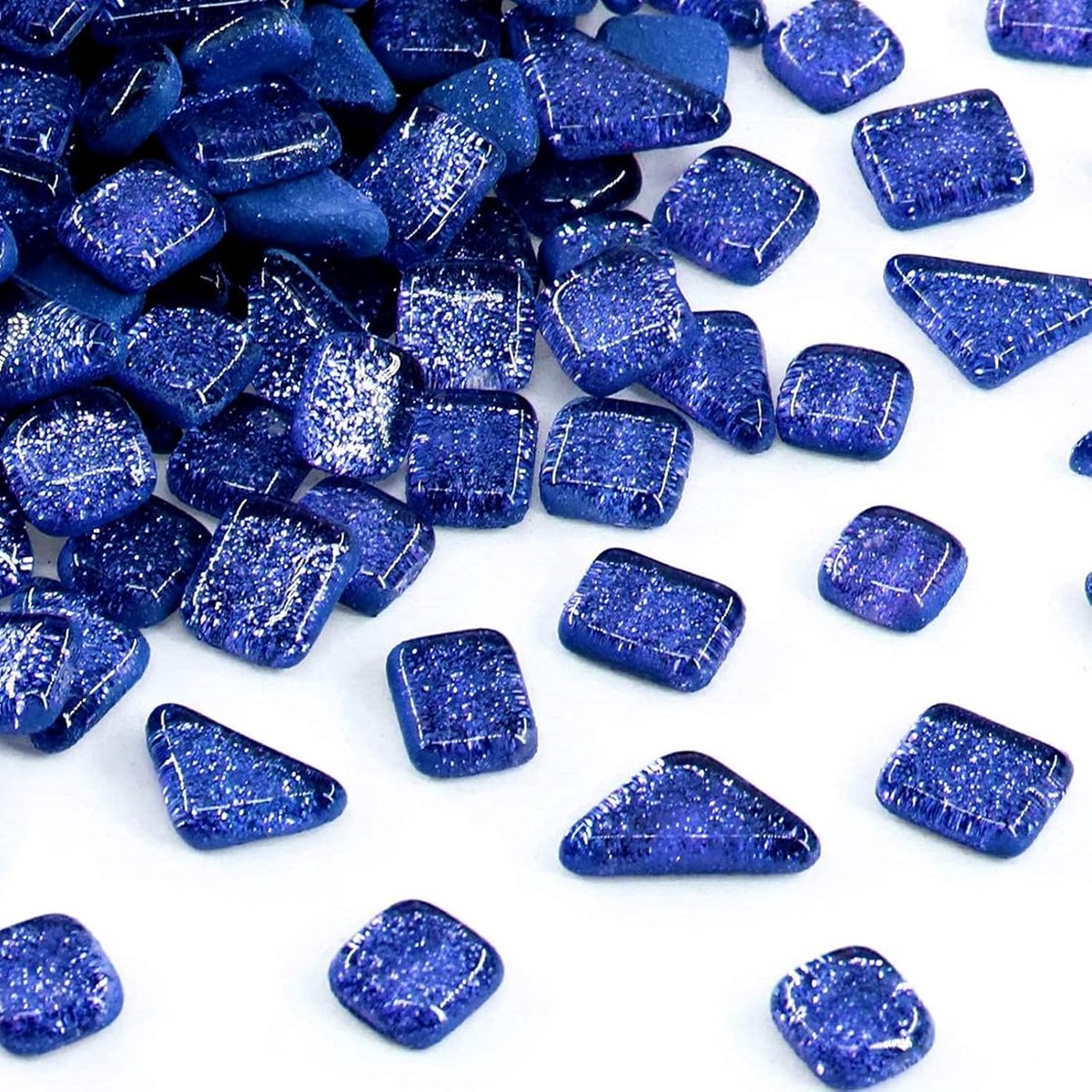 Glasmozaïek Tegels Glitter Vierkant en Driehoek voor DIY Ambachten en Woondecoratie