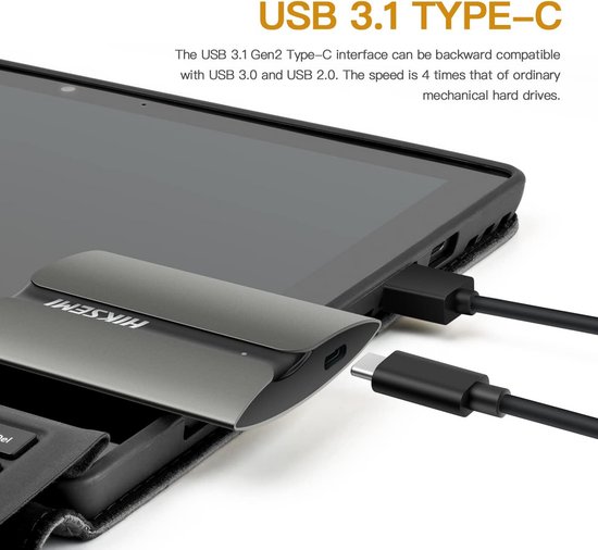 Externe SSD 1TB USB 3.1 Type-C - Draagbare Mini Harde Schijf tot 560 MB/s van Merkloos — afbeelding 5