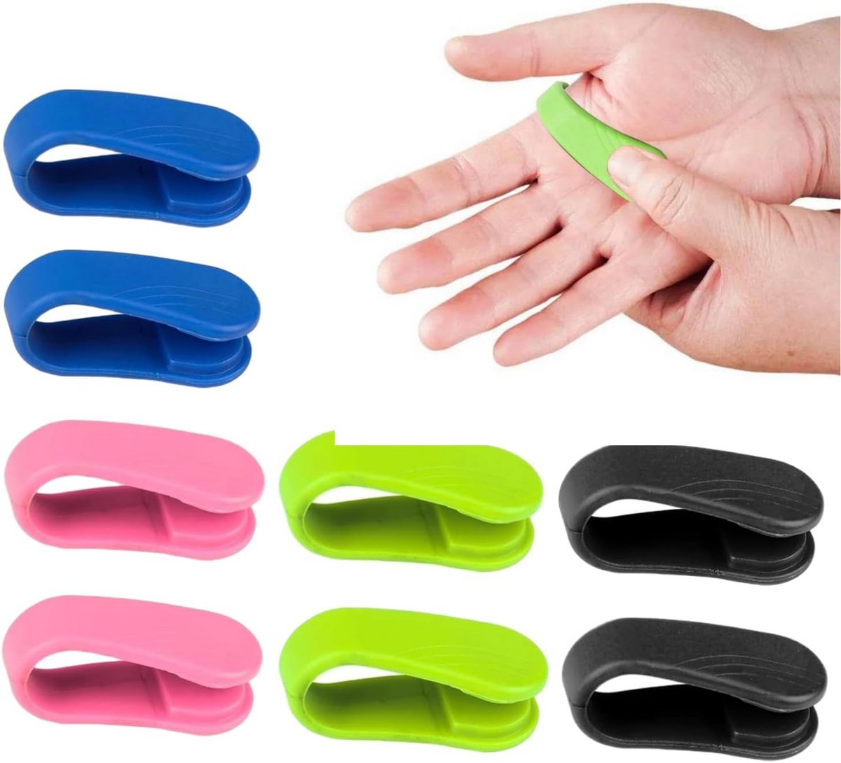 Acupressuurclips voor Vingermassage - Verlichting van Pijn, Stress en Hoofdpijn - 8 Stuks