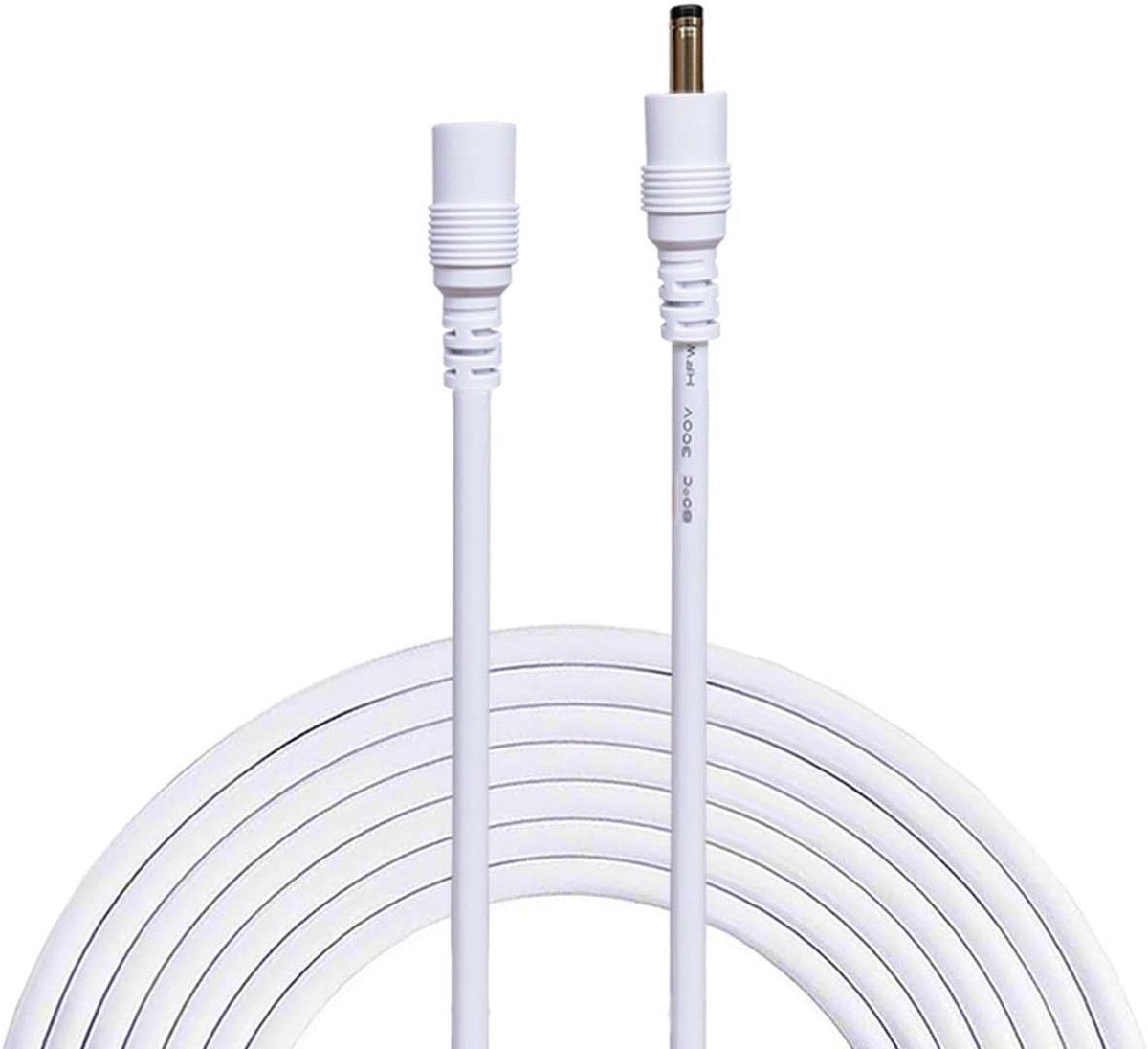 DC Verlengkabel 1.35mm x 3.5mm Man-vrouw 2m Wit - Geschikt voor IP-camera's
