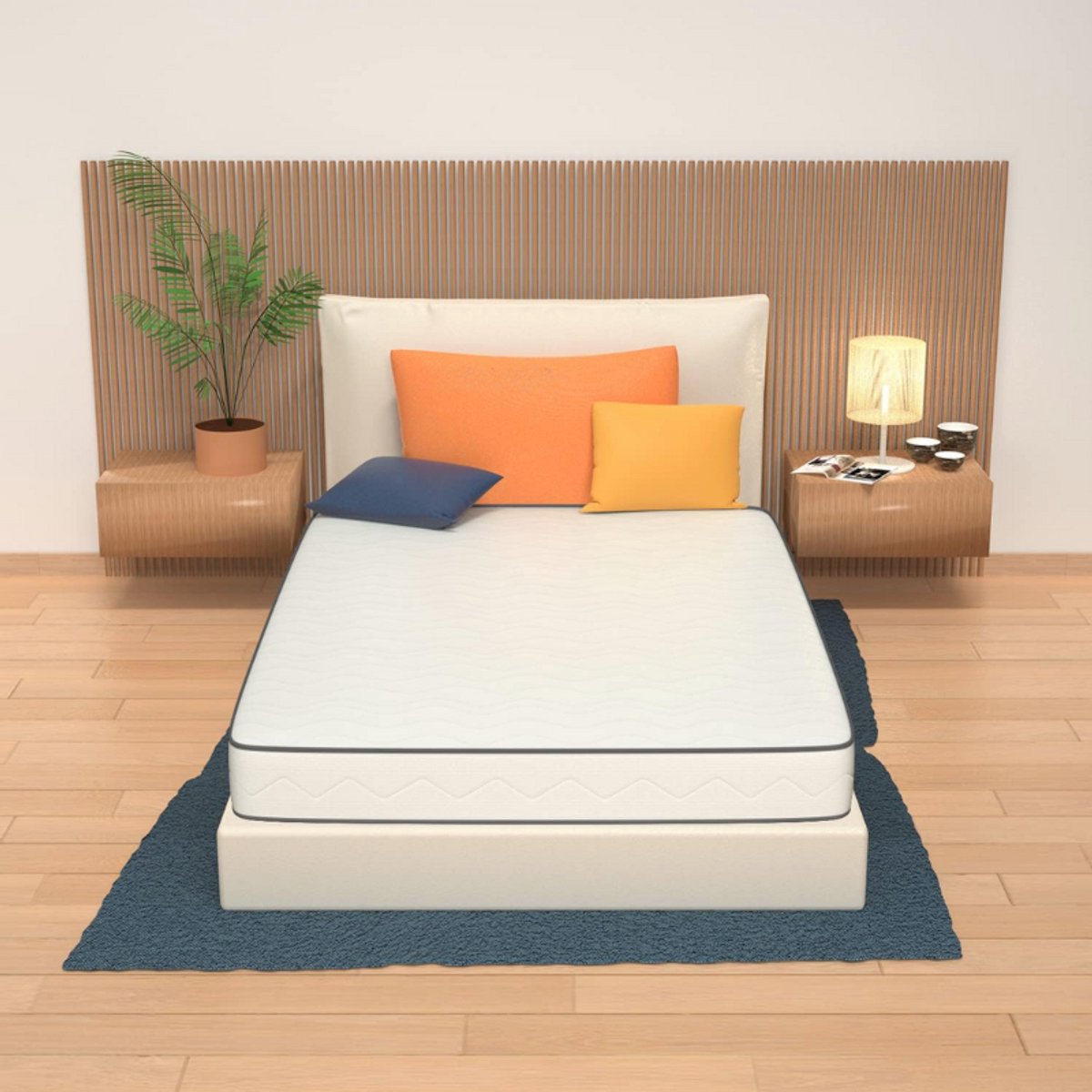 BOG Italiana Primavera Matras 120 x 190 cm – Orthopedisch Medisch Matras Met Katoenen Hoes- Hypoallergeen & Mijtbestendig – Waterschuim En Polyurethaan-Wit-Frans Bed