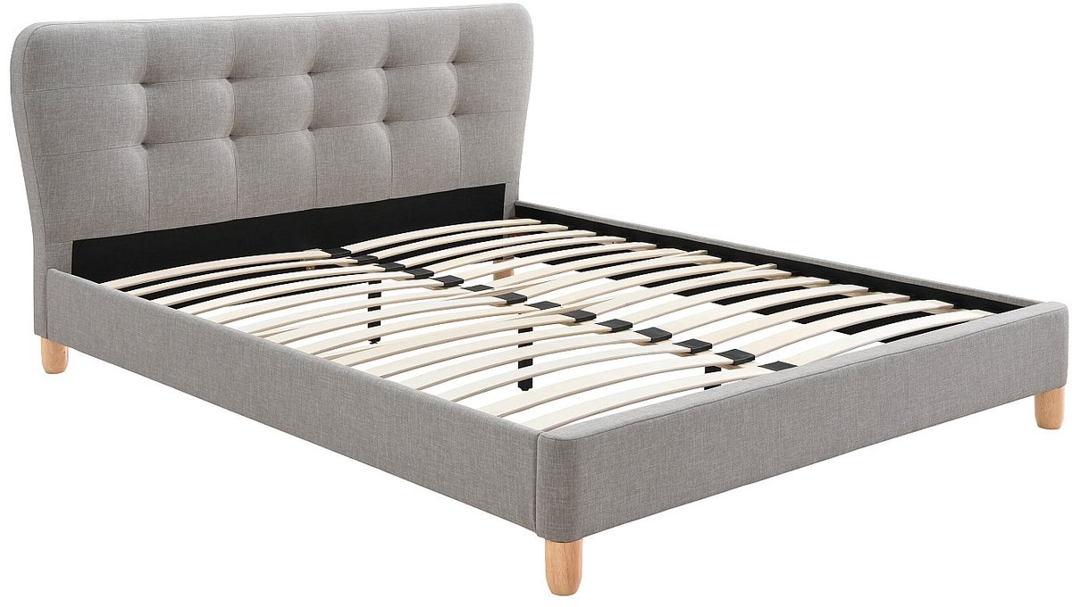 Vente-unique Bedframe stof grijs 140 x 190 cm ELIDE