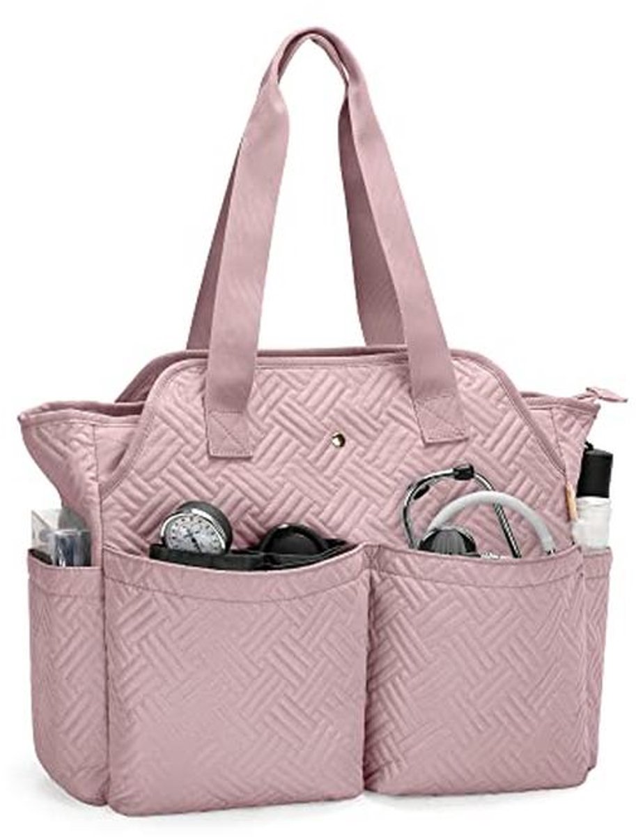 Verpleegkundige tas met laptopcompartiment - Klinische draagtas voor zorgprofessionals - Roze