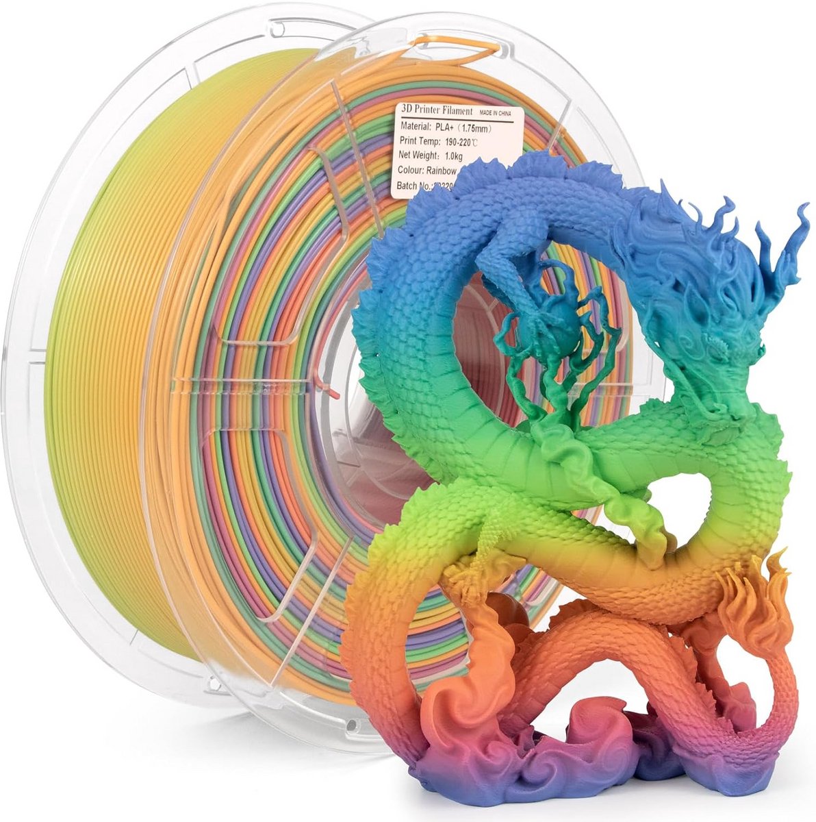 3D Printer Filament Rainbow PLA+ 1.75mm - Hoogwaardige Kleurverandering