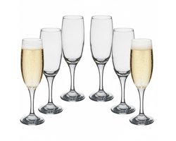 Secret de Gourmet Champagneglazen Paola - 6x stuks - prosecco/cava glazen - 120 ml