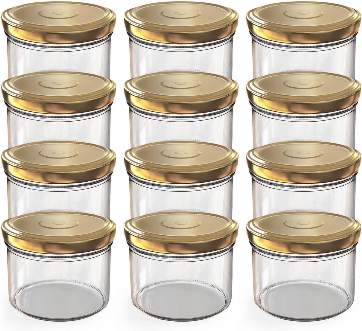 48 x 230 ml inmaakpotjes met schroefdeksel goudkleurig