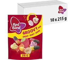 Red Band snoepmix Groovy - snoep - zacht - zoet - zuur - 10x215g
