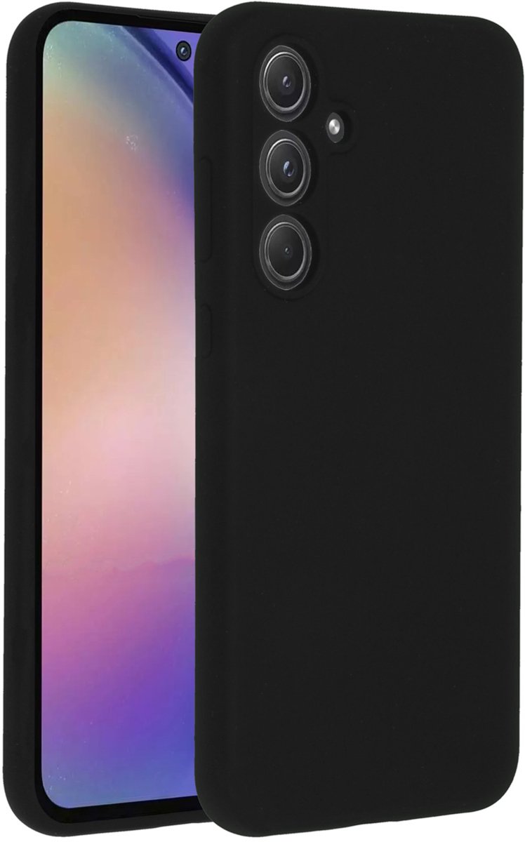 Accezz Hoesje - Geschikt voor Samsung Galaxy A55 (5G) - Liquid Silicone Backcover - Zwart