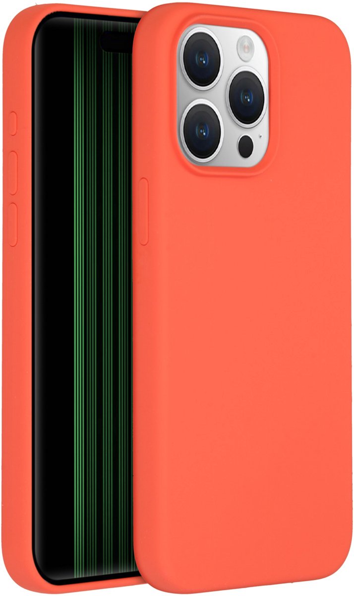 Accezz Hoesje Siliconen Geschikt voor iPhone 15 Pro Max - Accezz Liquid Silicone Backcover - oranje