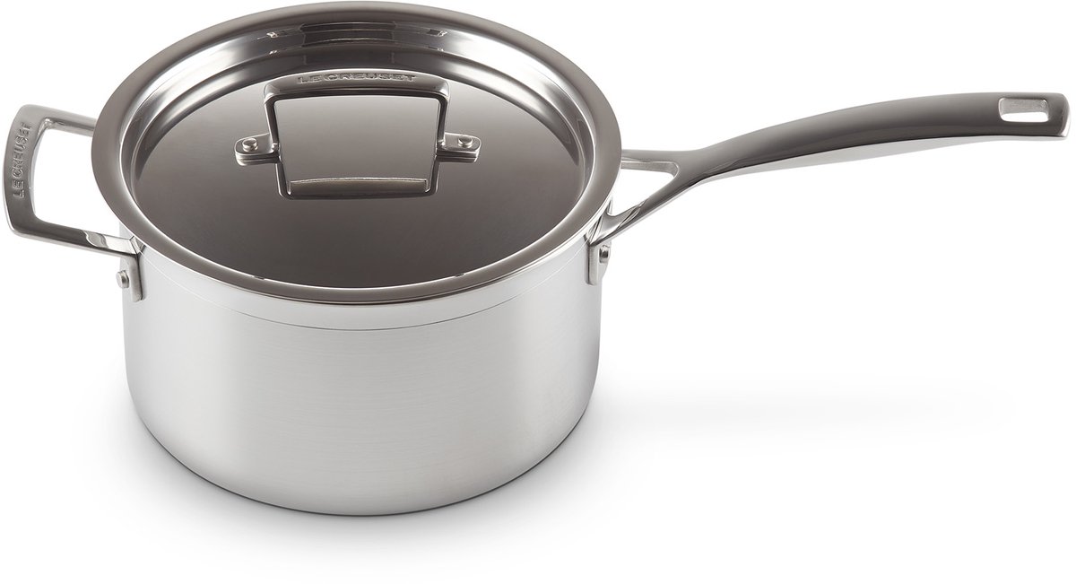 Le Creuset RVS Steelpan met handvat en deksel Ø 20cm 3,8l
