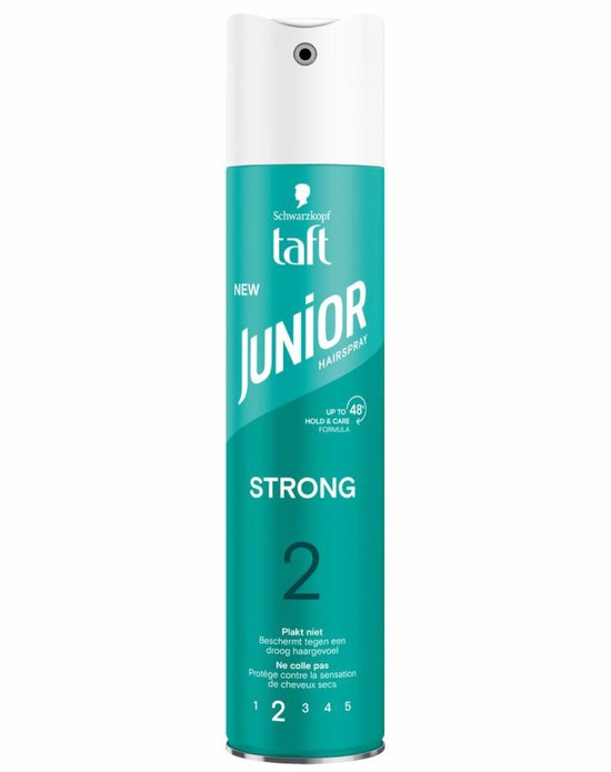 Taft Junior Haarlak Sterk met 48u fixatie, niveau 2. Turquoise bus.