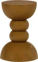 WOOOD Miel Bijzettafel Ø35 CM - Mangohout - Honinggeel - 51x35x35