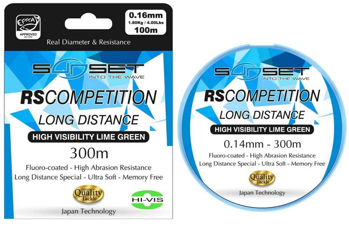 Sunset Rs Competition Long Distance Hi-visibility Monofilament 300 M Groen 0.200 mm