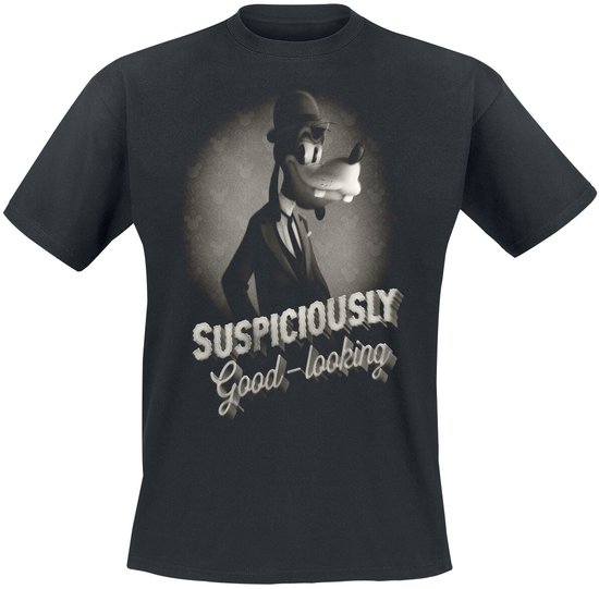 Mickey Mouse Goofy - Suspiciously Heren T-shirt - zwart - XXL