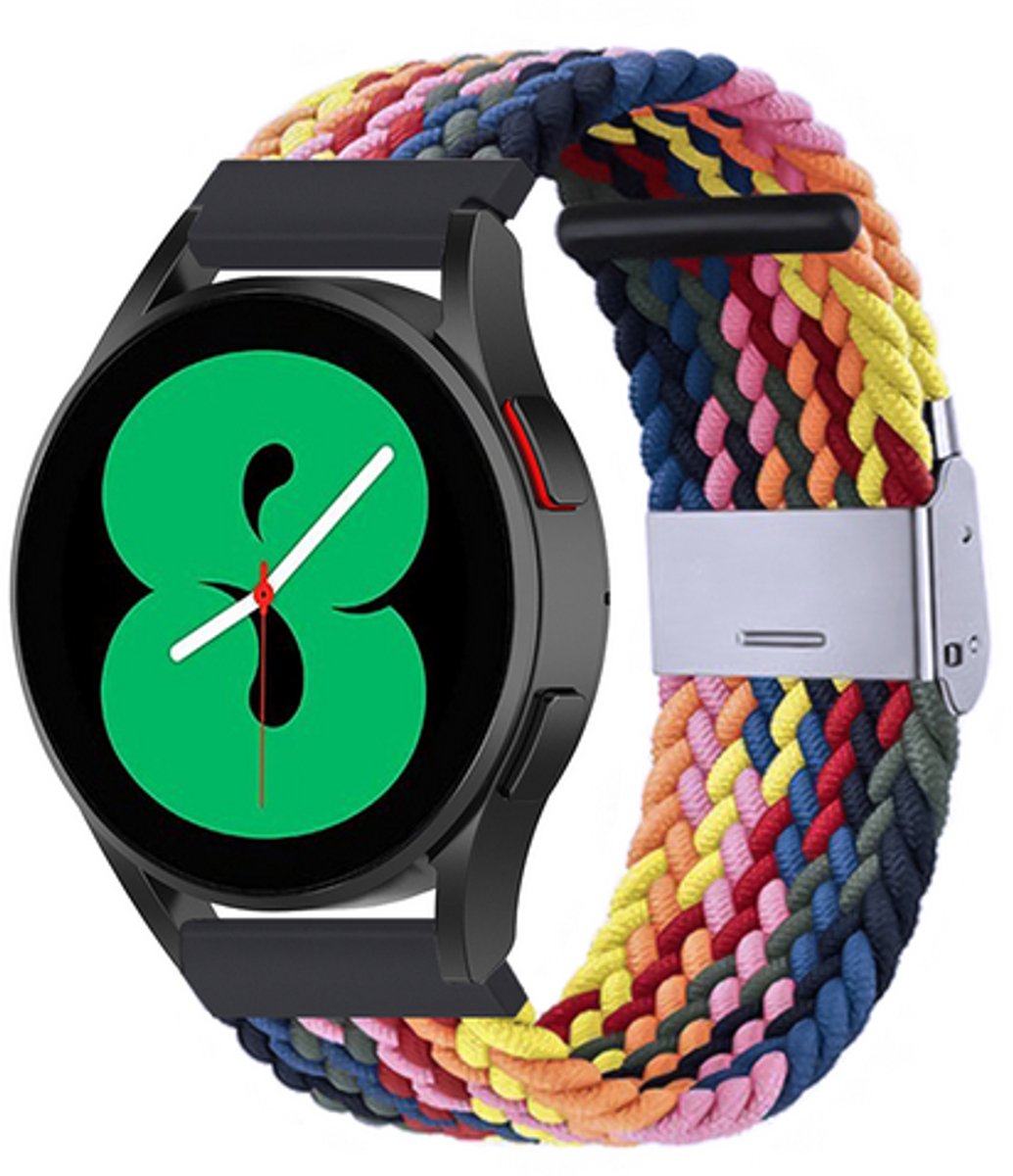 By Qubix - Braided nylon bandje - Multicolor Summer - geschikt voor Huawei Watch 5 - 46mm