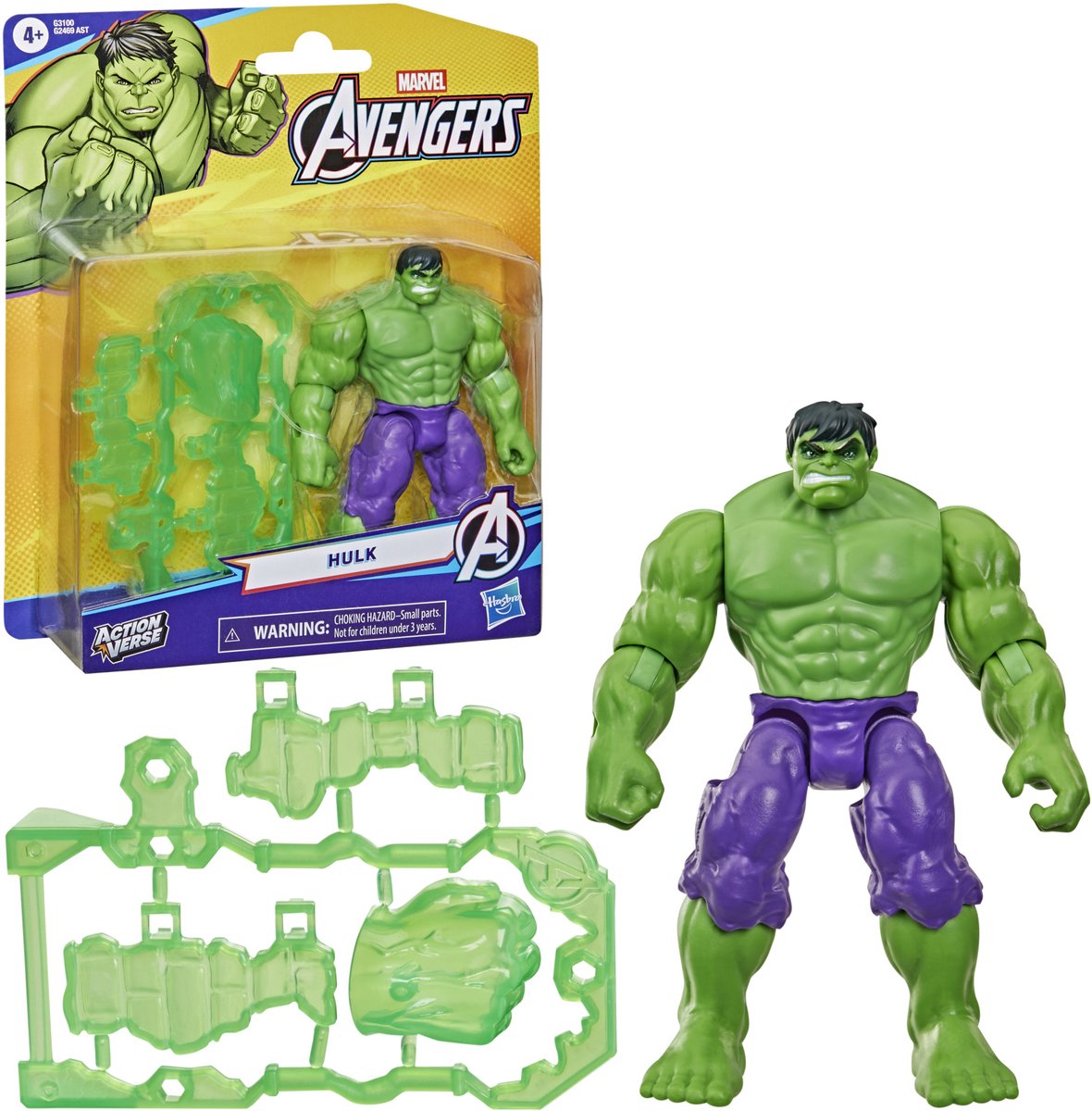 Hasbro Marvel avengers actionverse hulk - actiefiguur 11cm