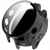 Screenprotector case - geschikt voor Garmin Forerunnr 570 - 47mm - full cover hoesje - gehard glas - 47 mm - volledige bescherming - zwart