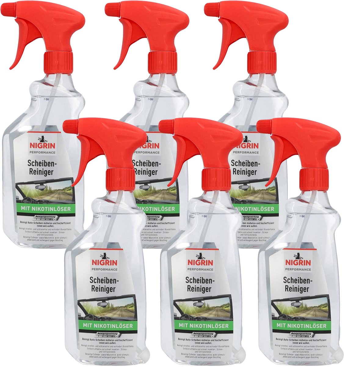 6x Performance Window Cleaner met nicotineverwijderaar 500ml