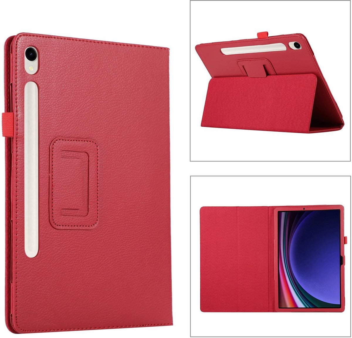 Mobigear Tablethoes geschikt voor Samsung Galaxy Tab S11 Hoes | Mobigear Classic Bookcase + Stylus Houder - Rood
