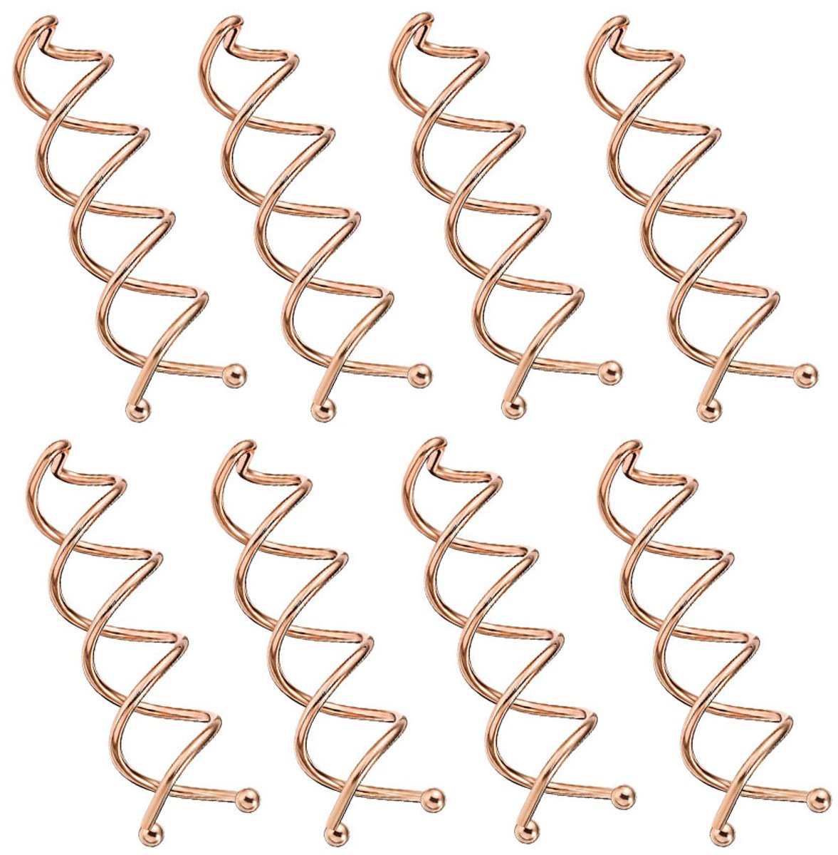 JeiibrZui Spiraalvormige haarclips - Gemaakt van stevig metaal met een afgeronde kop om te voorkomen dat het haar wordt uitgetrokken - 20 clips - Geschikt voor middellang tot lang haar, roségoud