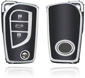 Autosleutel Hoesje geschikt voor Toyota - Sleutelcover - TPU Cover Sleutelhoes - Accessoires - zwart