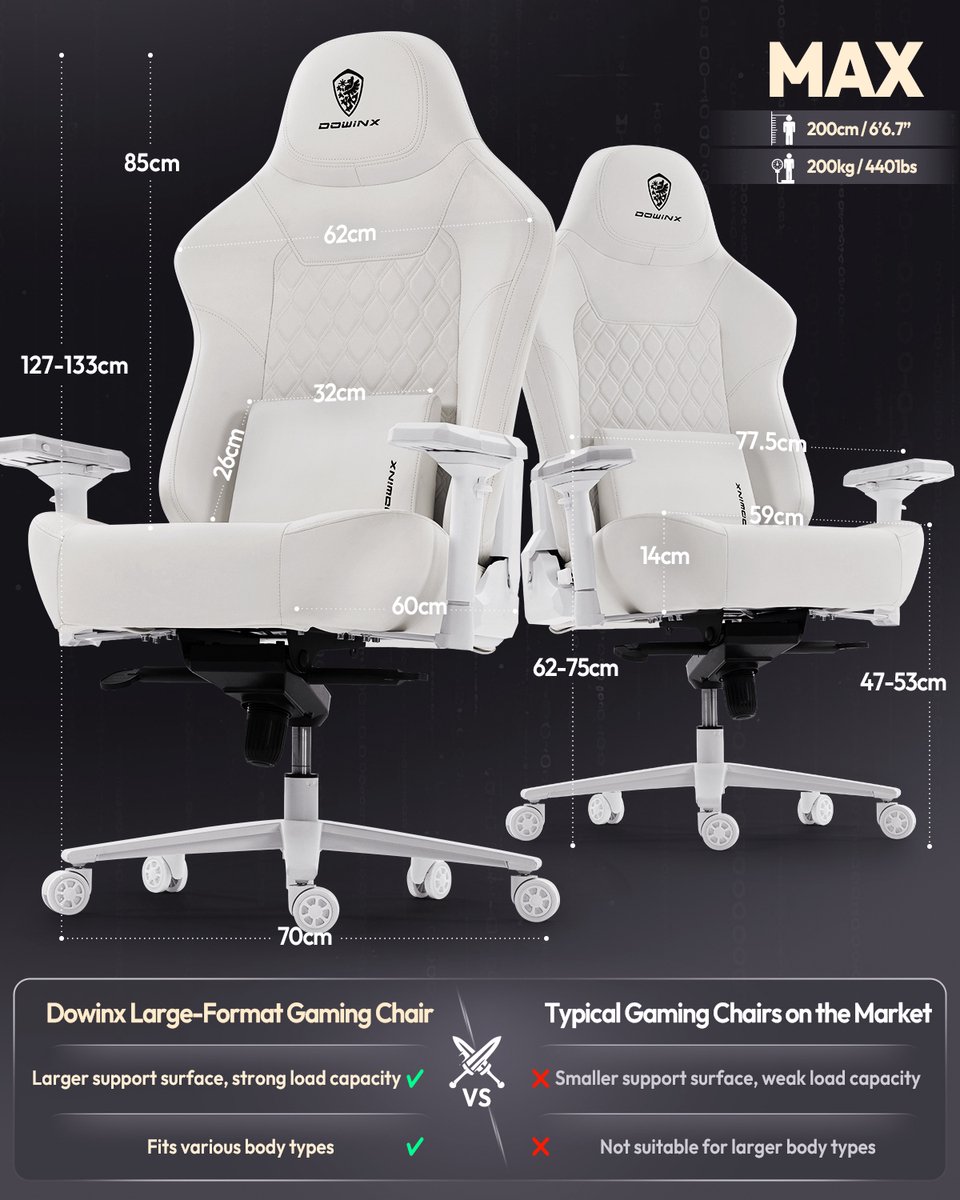 Dowinx Gamingstoel Ergonomisch met 4D Armleuningen en - afbeelding 3