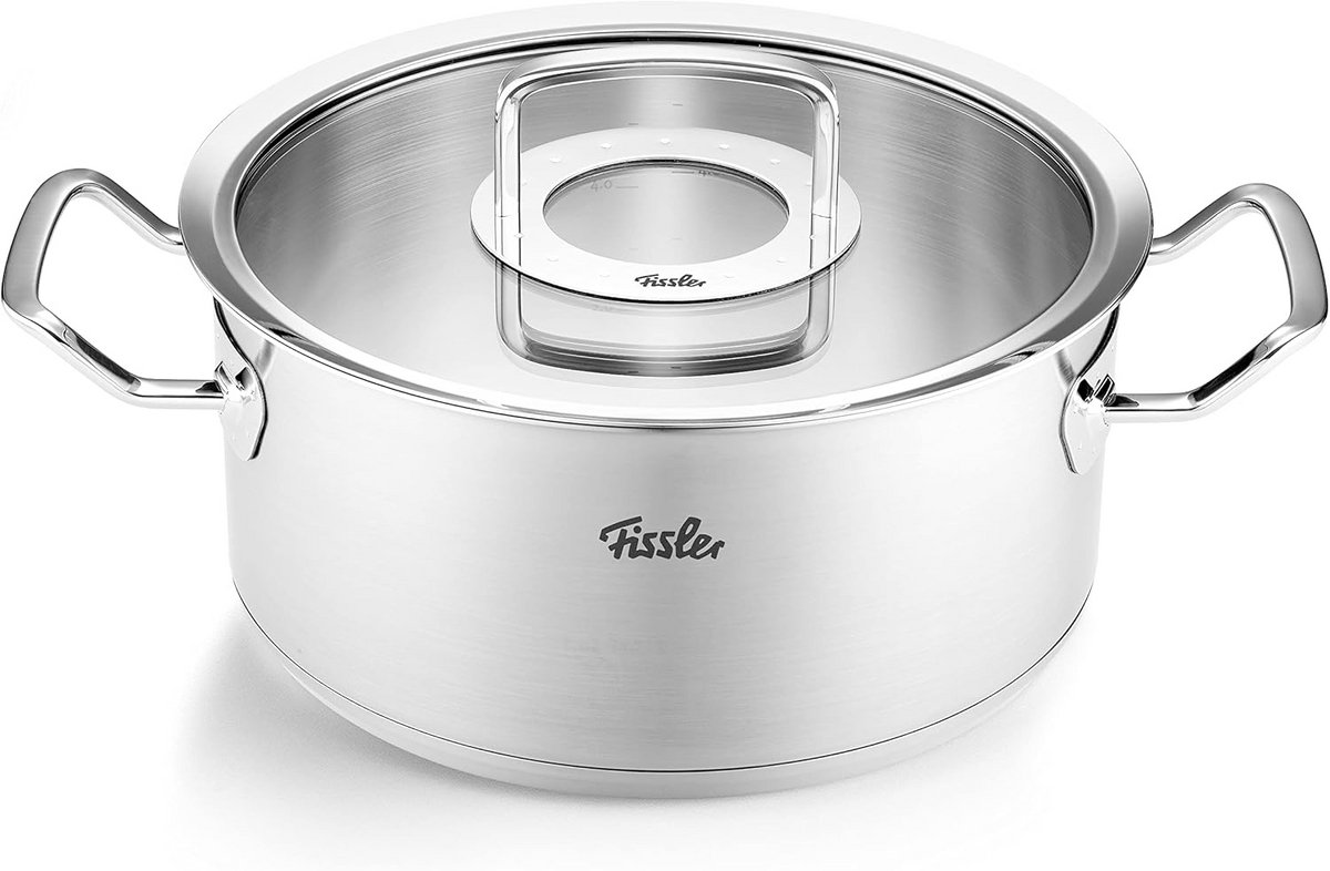 Casserolepan 20 cm 2,6 liter RVS glasdeksel - Geschikt voor inductie