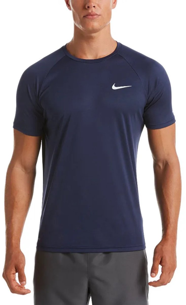 Nike Swim Nike Essential Short sleeve hydroguard Heren Zwemshirt Midnight Blauw