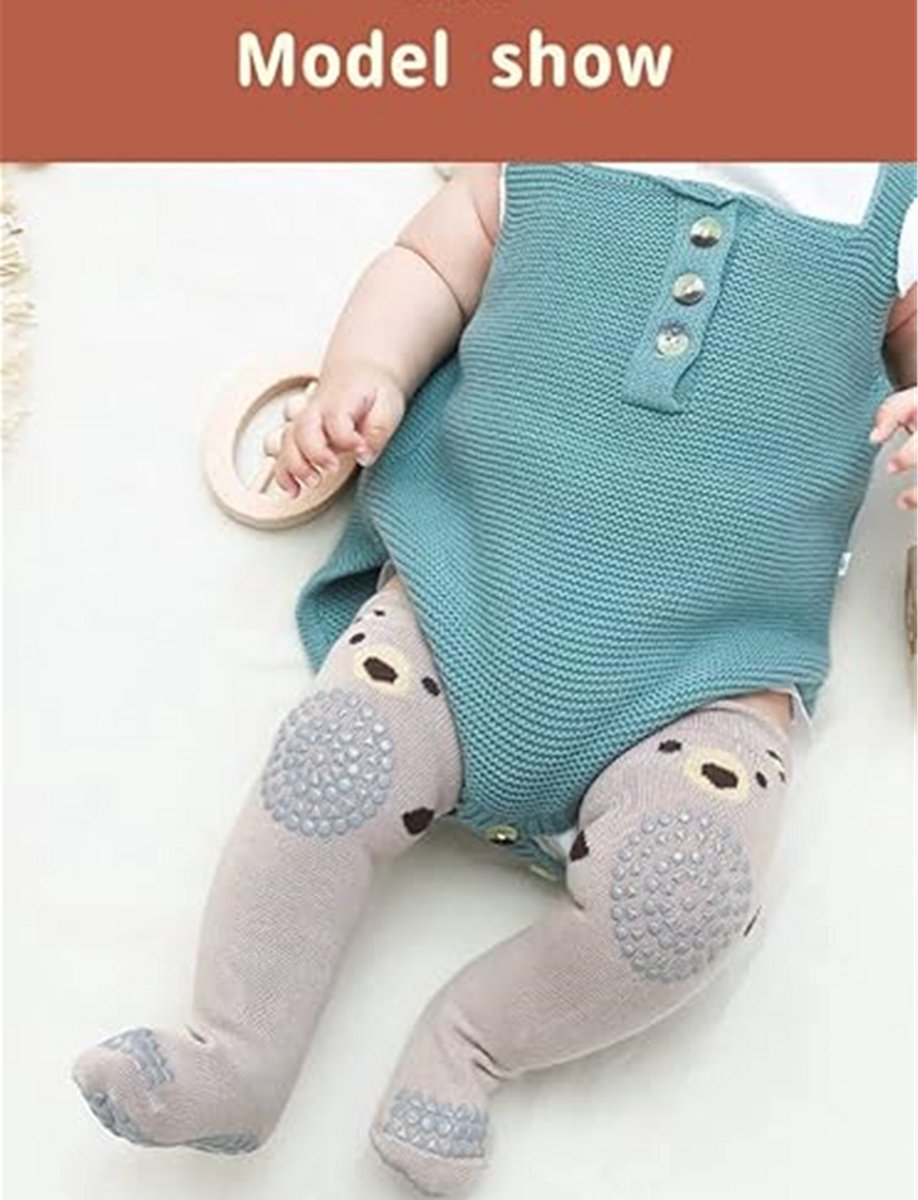 Kraftverdia 6 Paar 1-3 jaar Baby Antislip Lange Sokken Stevige Antislip Kniekousen Antislip babysokken Baby en dreumes kniekousen met anti-slip Antislip sokken voor baby’s Kinderen Meisjes sokken Kniehoge sokken Beige