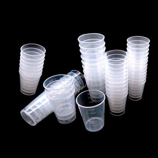 AllBags® Drinkbekers, ijkstreep 0,5 l, plastic bekers, wegwerpbekers van kunststof PP
