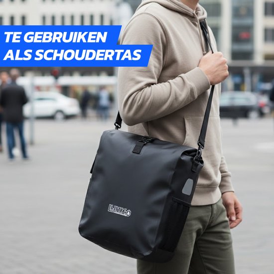 Lynx Single Pannier Bag Pakaftas / Fietstas Zwart - 21 L - Tarpaulin van Lynx. — afbeelding 4