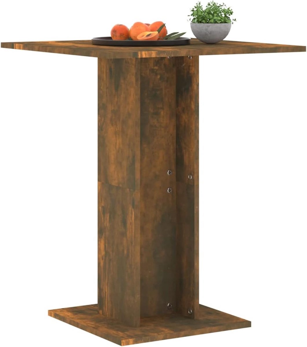 Vierkante Bartafel Pubtafel Hoge Eettafel 60x60x75cm Gerookt Eiken
