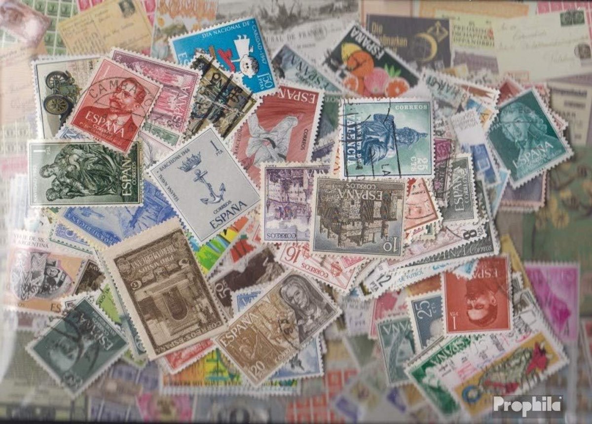 1000 Verschillende Speciale Postzegels en Groot Formaat Spanje
