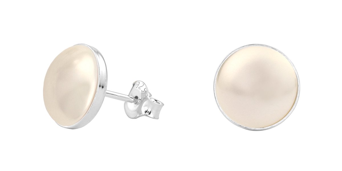 ARLIZI 2470 Oorbellen crème parel oorstekers 10mm - sterling zilver