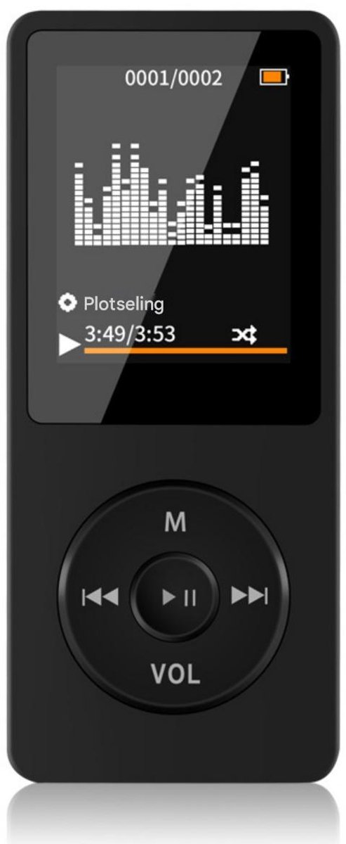 Bluetooth sport-mp3-speler - 32 GB MP3/MP4-muziekspeler - Geschikt voor hardlopen, met FM-radio, opname-, video-, luidspreker- en e-bookfuncties - Zwart