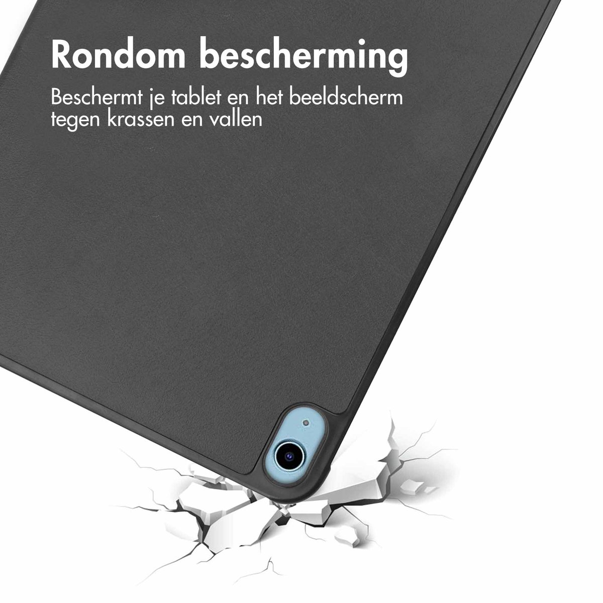 Tablet Hoes iPad 11 inch 2025 / iPad 10e Gen 10.9" - Kunstleer Zwart, Trifold Standaard, Auto-Wake, Microfiber - Afbeelding 4