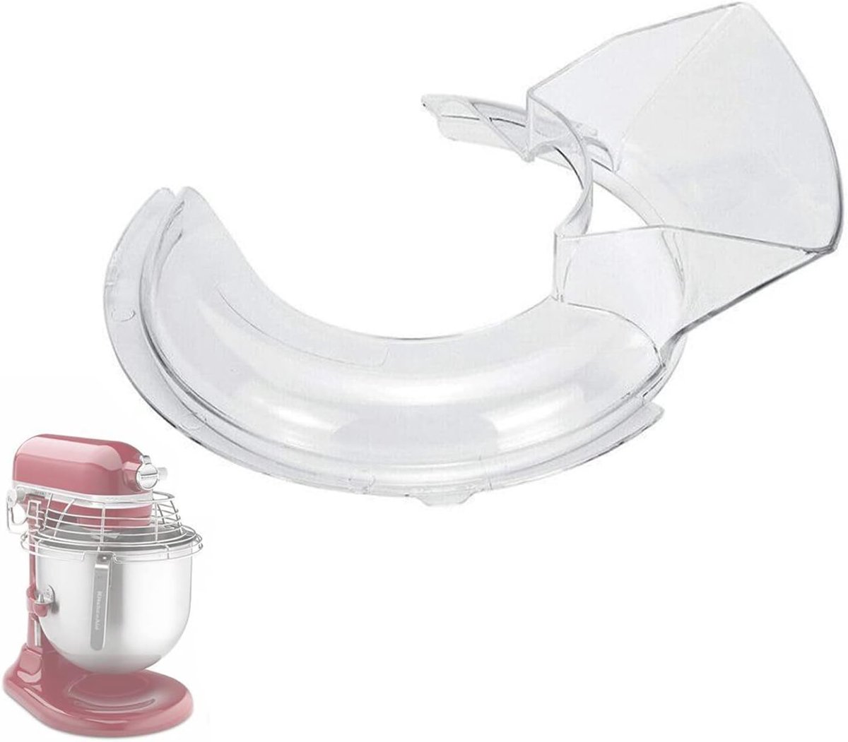Splash Guard met Vulopening voor 4.5 of 5 Quart Standmixer - 5KN1PS Beschermende Waterkan voor de KitchenAid Mixer Deksel - Gietbowl en Schuin Hoofd, 4.5-5QT