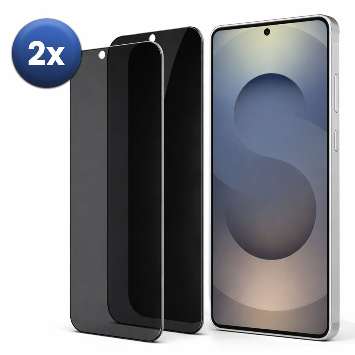 Privacy Screenprotector Geschikt Voor Samsung Galaxy S24 / S25 – Privacy Glass – 2-Pack – Anti-Spy – Gehard Glas 9H – Case Friendly