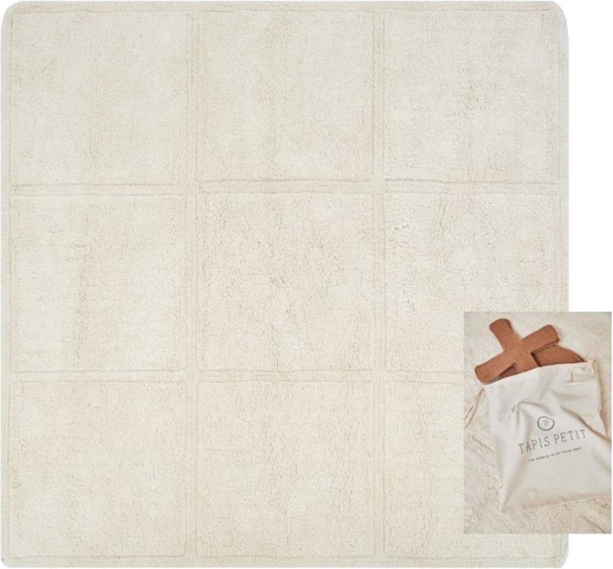 Tapis Petit Tic Tac Toe beige 120 x 120 cm