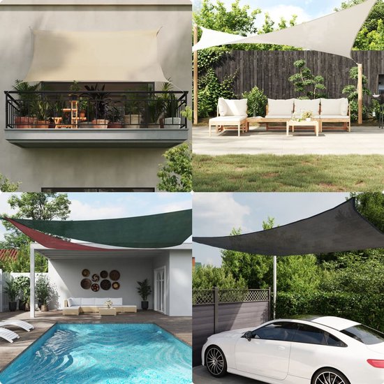 vidaXL Pare-soleil HDPE triangulaire 3,6x3,6x3,6 m beige
