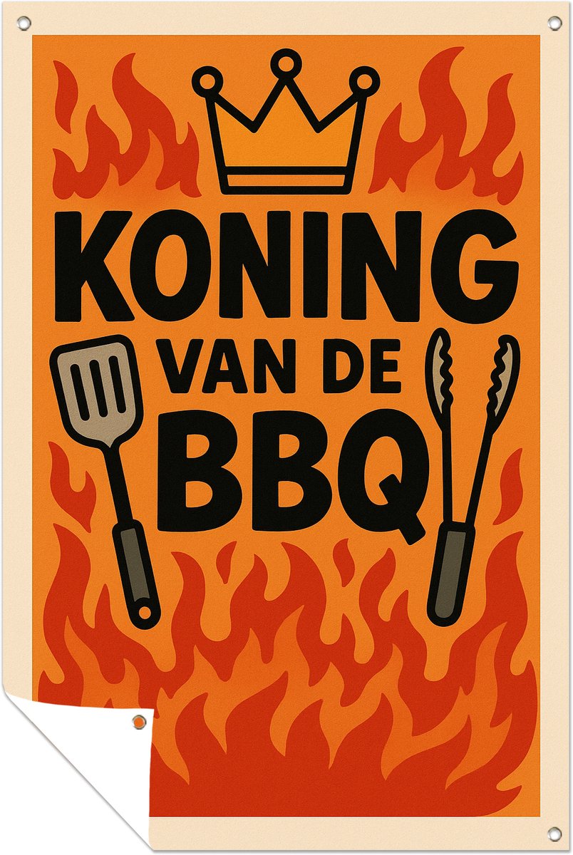 Koning van de BBQ – tuin – buiten – Tuinposter – 100x150 cm