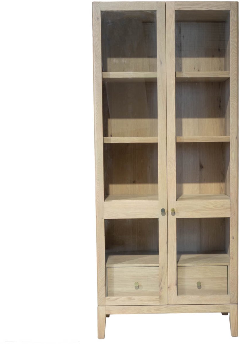 DÉJA Living Vitrinekast Navia - Naturel Eiken - 85x40x200cm